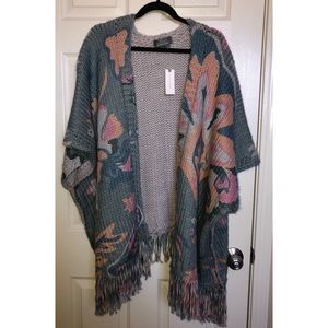 Anthropologie boho, short-sleeve, floral, warm, thick, sweater. NWT. Never worn.